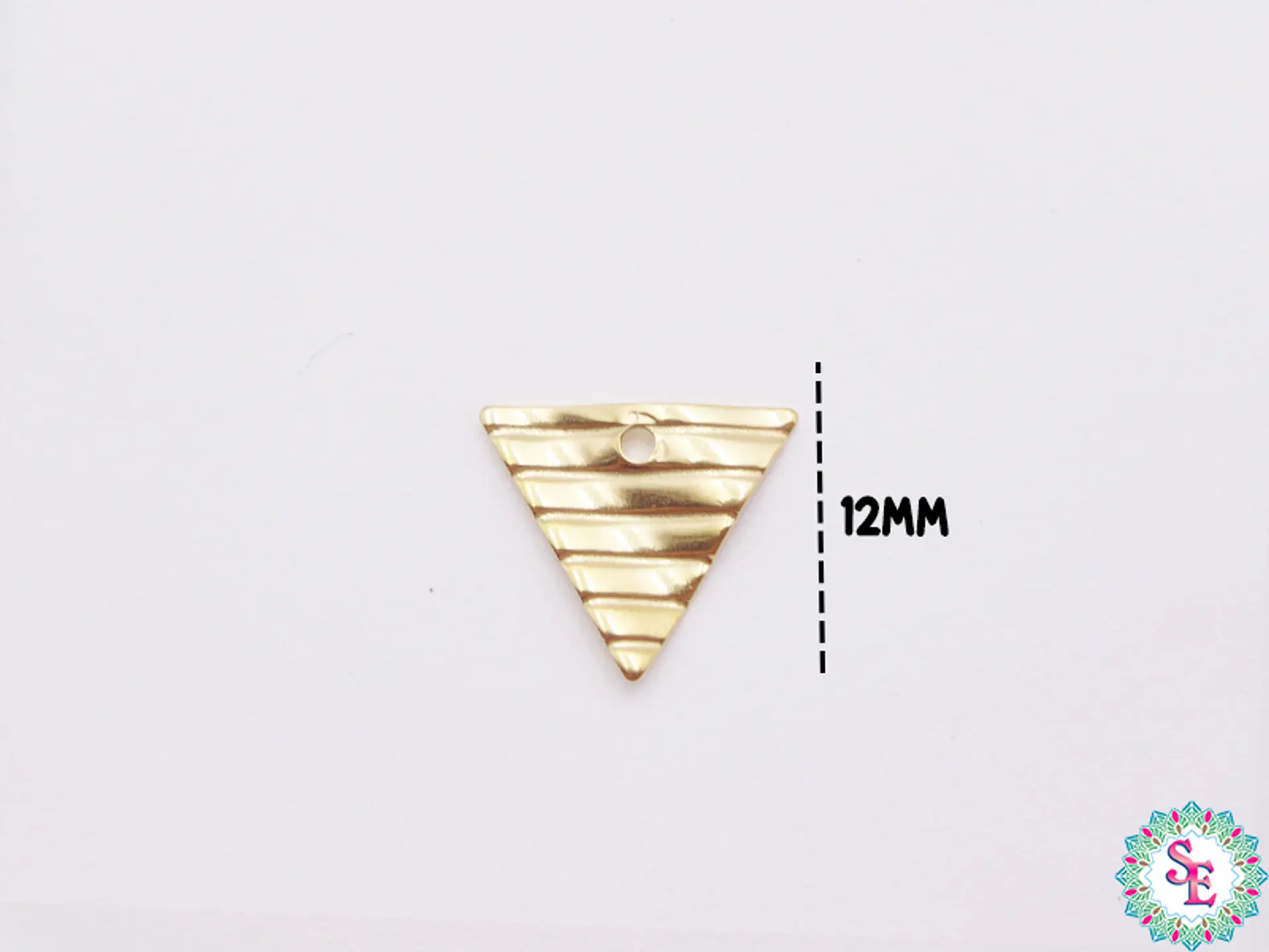 ACERO DORADO DIJE TRIANGULO ACANALADA 12MM 1