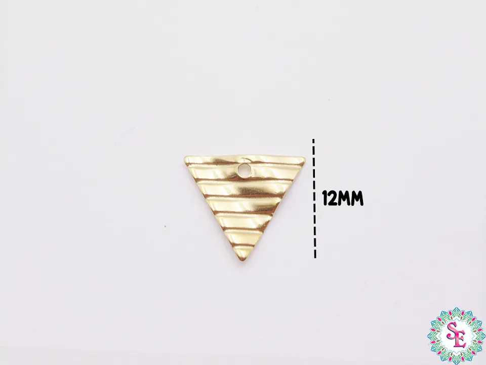 ACERO DORADO DIJE TRIANGULO ACANALADA 12MM 1