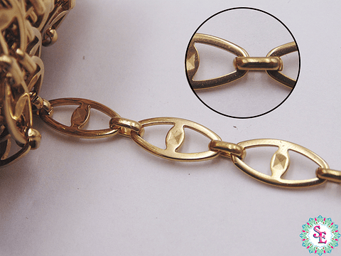 ACERO DORADO CADENA OVALO PLANO GRUESA 16*7MM #118 