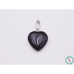 PIEDRA NATURAL CORAZON DIJE 16MM AGATA NEGRA