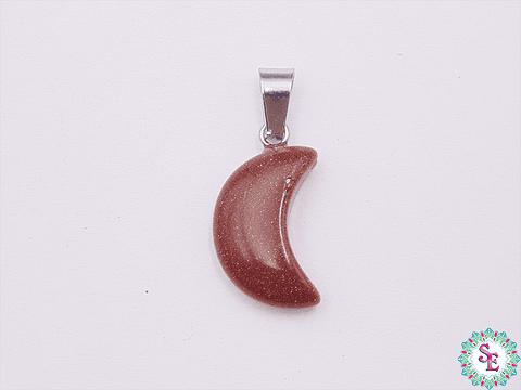 PIEDRA NATURAL LUNA DIJE 13*18MM LLUVIA ORO