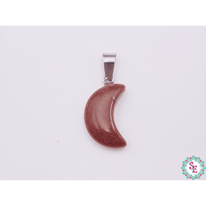 PIEDRA NATURAL LUNA DIJE 13*18MM LLUVIA ORO 1