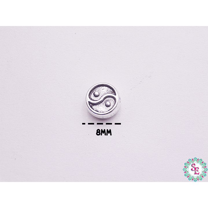 SAMAK PLATEADA CENTRO 49 YING YANG 8MM  1