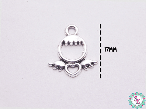 SAMAK PLATEADA CENTRO 45  ANGELITO CORAZON 17MM 