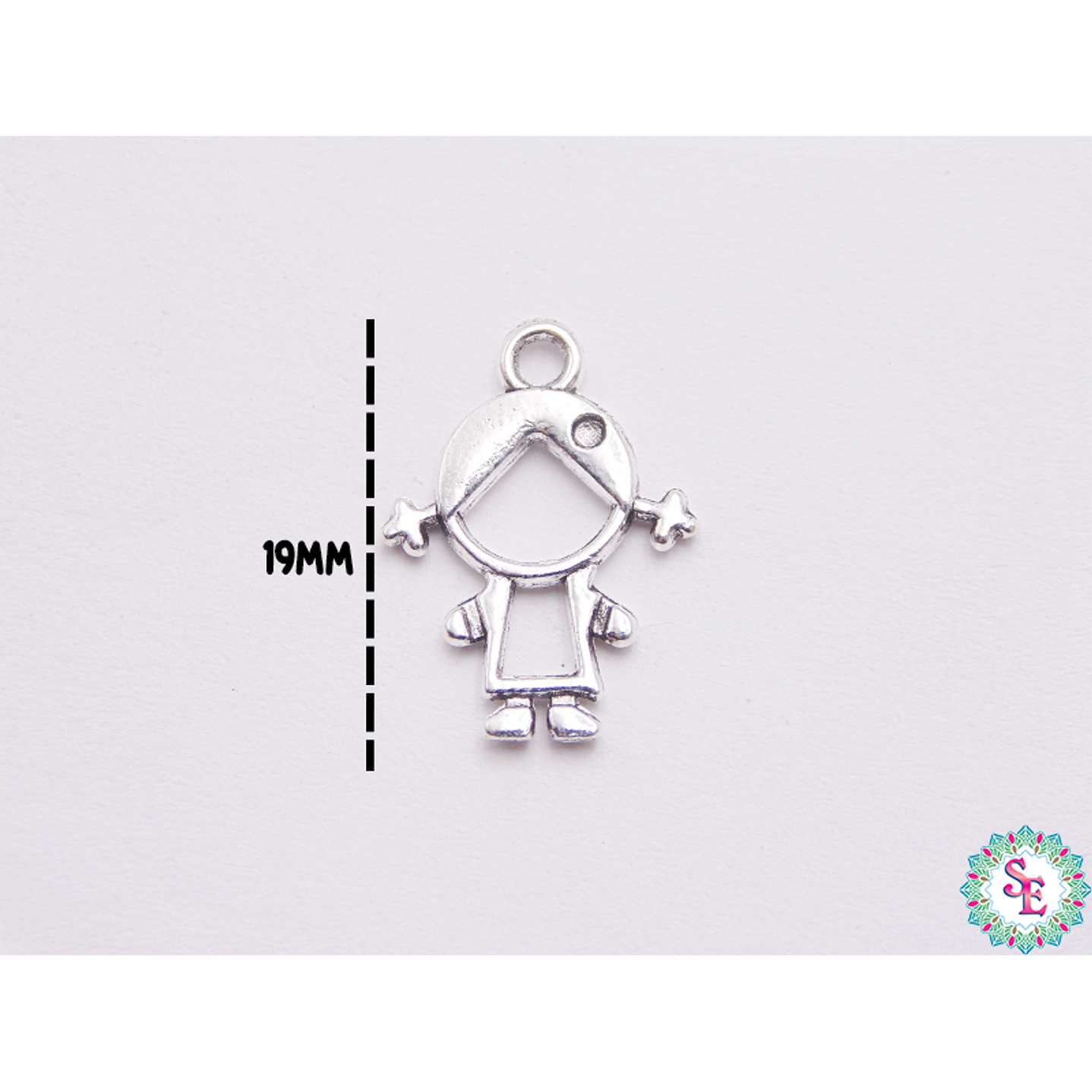 SAMAK PLATEADA DIJE 2 NIÑA 19MM  1