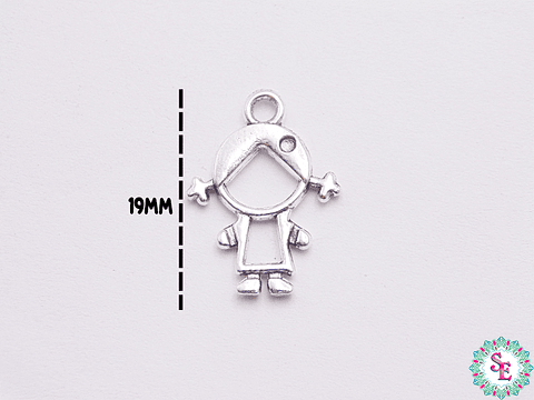 SAMAK PLATEADA DIJE 2 NIÑA 19MM 