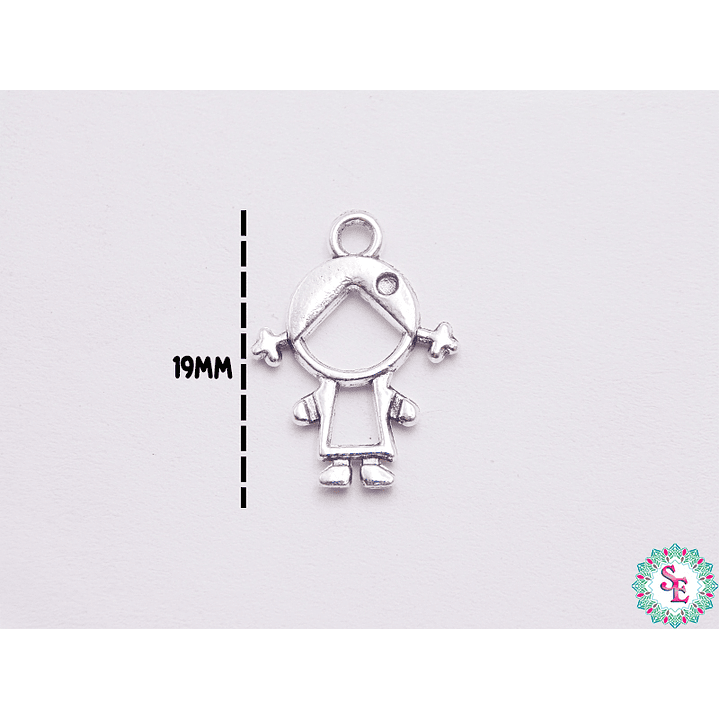 SAMAK PLATEADA DIJE 2 NIÑA 19MM  1