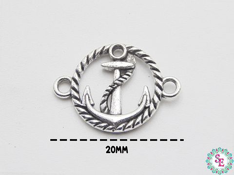 SAMAK PLATEADA CENTRO 147 ANCLA  CIRCULO 20MM 