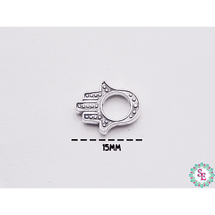 SAMAK PLATEADA CENTRO 146 MANO HAMSA MEDIANA 15MM 