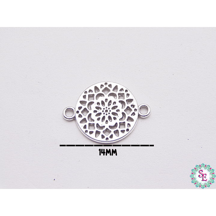 SAMAK PLATEADA CENTRO 9 MANDALA FLOR 14MM  1