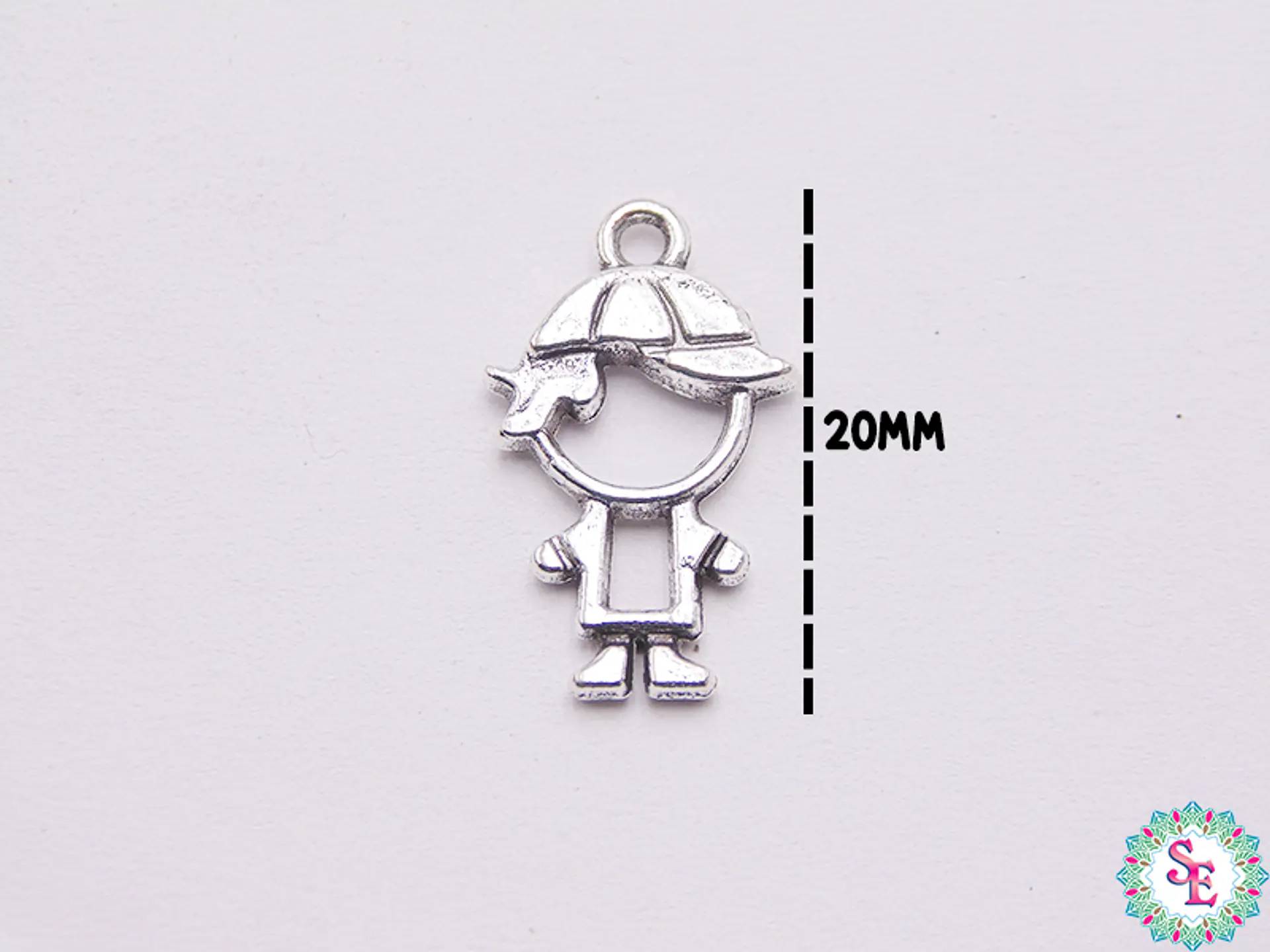 SAMAK PLATEADA DIJE 47 NIÑO GORRA 20MM PAQUETE POR 20 UNIDADES APROX 1