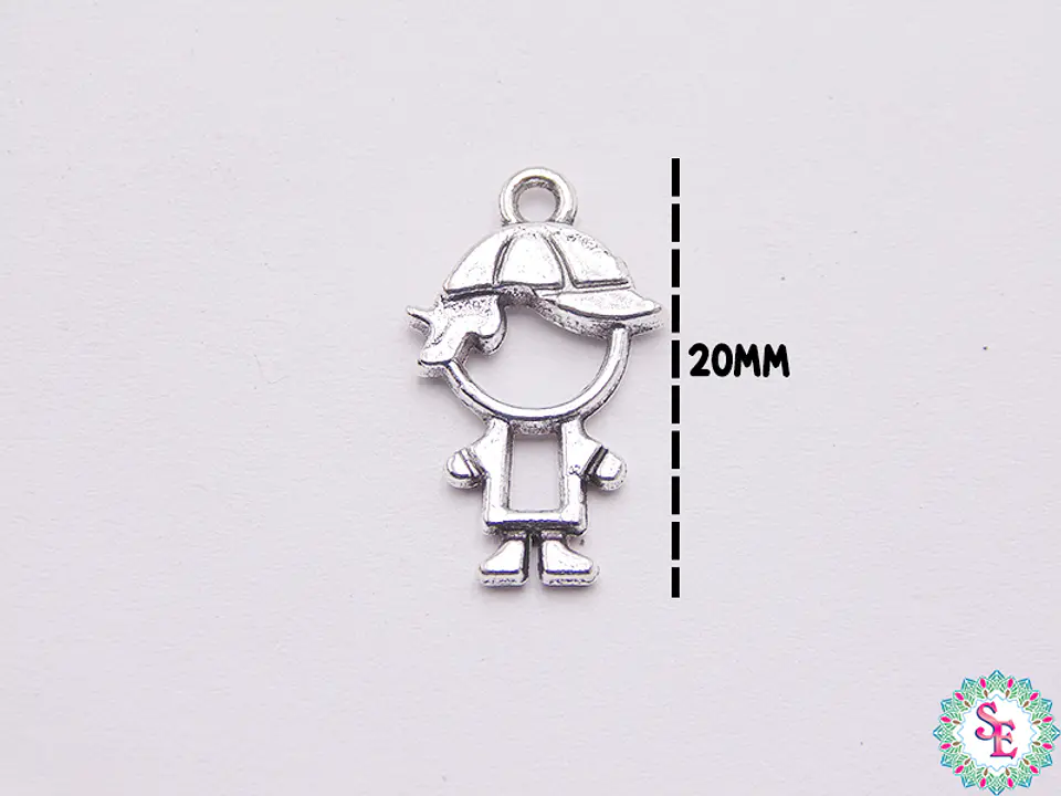 SAMAK PLATEADA DIJE 47 NIÑO GORRA 20MM PAQUETE POR 20 UNIDADES APROX 1