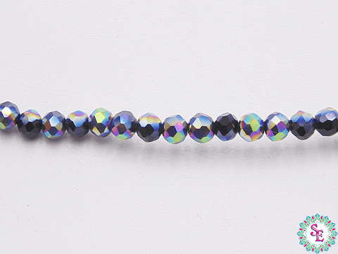 CRISTAL MURANO # 4MM NEGRO AB VISO MORADOS