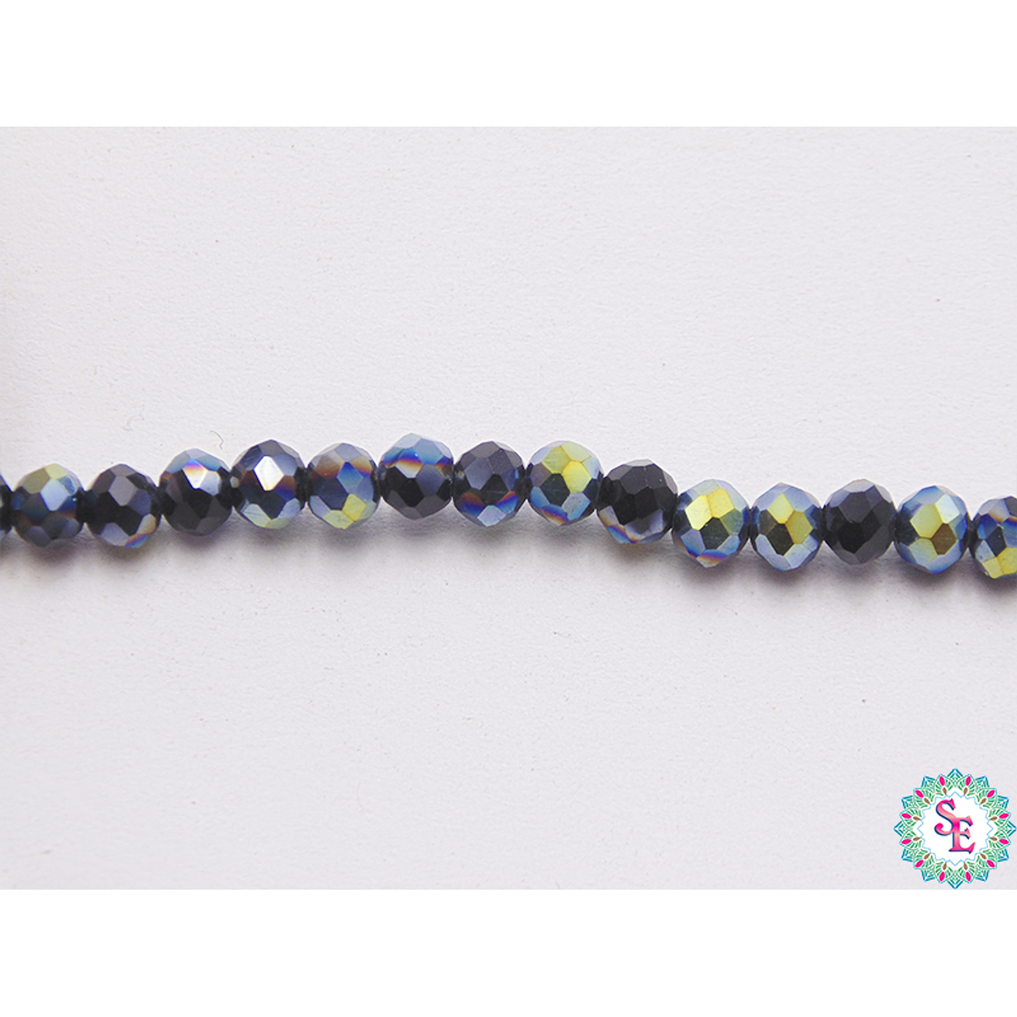 CRISTAL MURANO # 4MM NEGRA AB 1