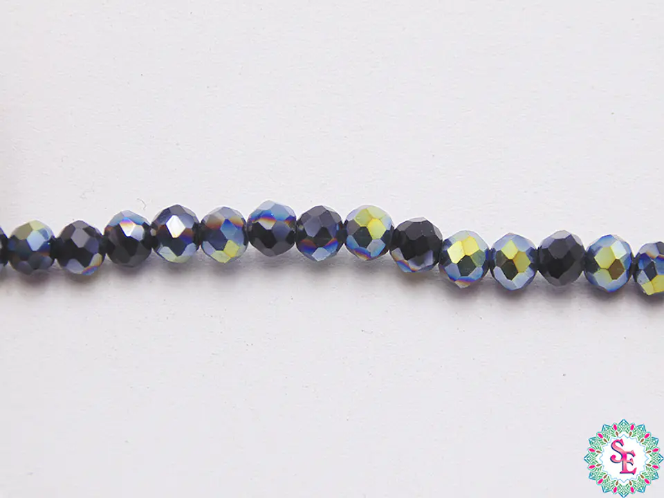 CRISTAL MURANO # 4MM NEGRA AB 1