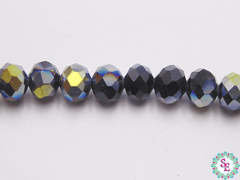 CRISTAL MURANO # 8MM NEGRO AB