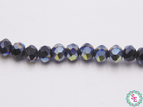 CRISTAL MURANO # 6MM NEGRO AB 