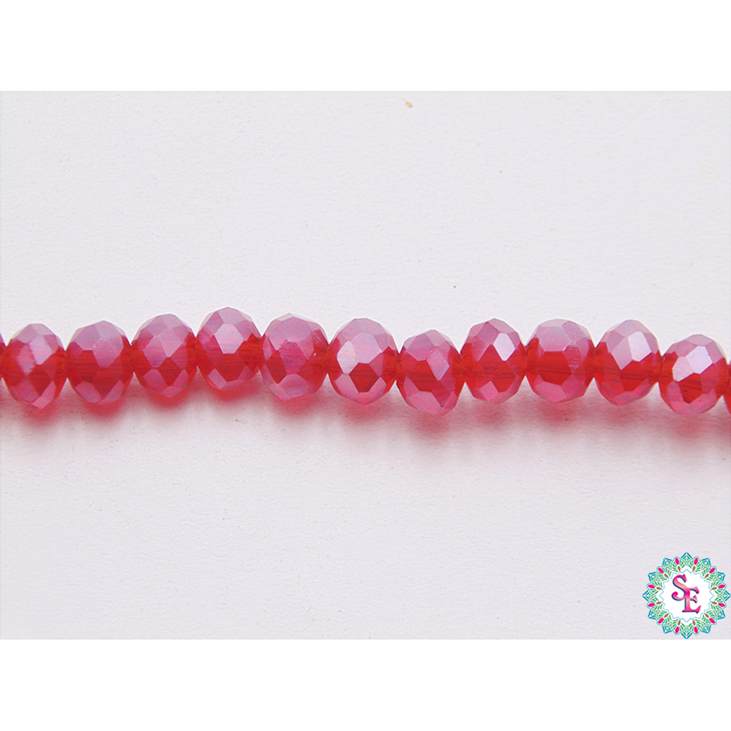 CRISTAL MURANO # 6MM ROJO OSCURO AB TRASNPARE 1