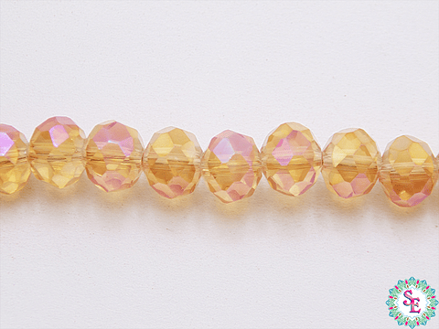 CRISTAL MURANO # 8MM NARANJA  AB TRASPARENTE