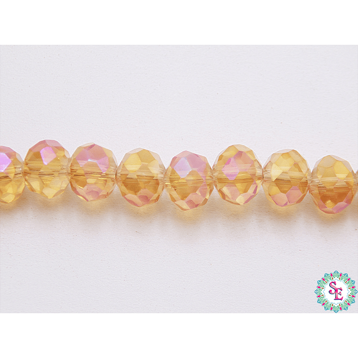 CRISTAL MURANO # 8MM NARANJA  AB TRASPARENTE 1