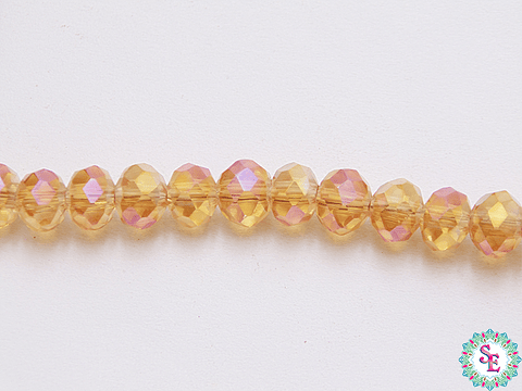 CRISTAL MURANO # 6MM NARANJA  AB TRASPARENTE