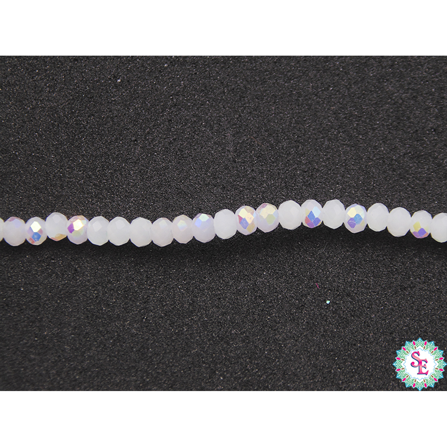 CRISTAL MURANO # 2MM BLANCO MATE AB X 198 UND APROX  1