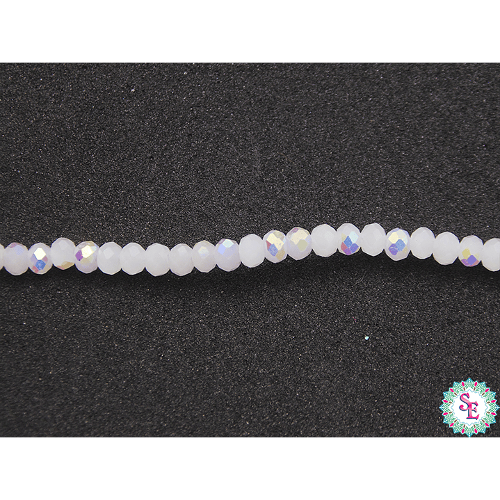 CRISTAL MURANO # 2MM BLANCO MATE AB X 198 UND APROX  1