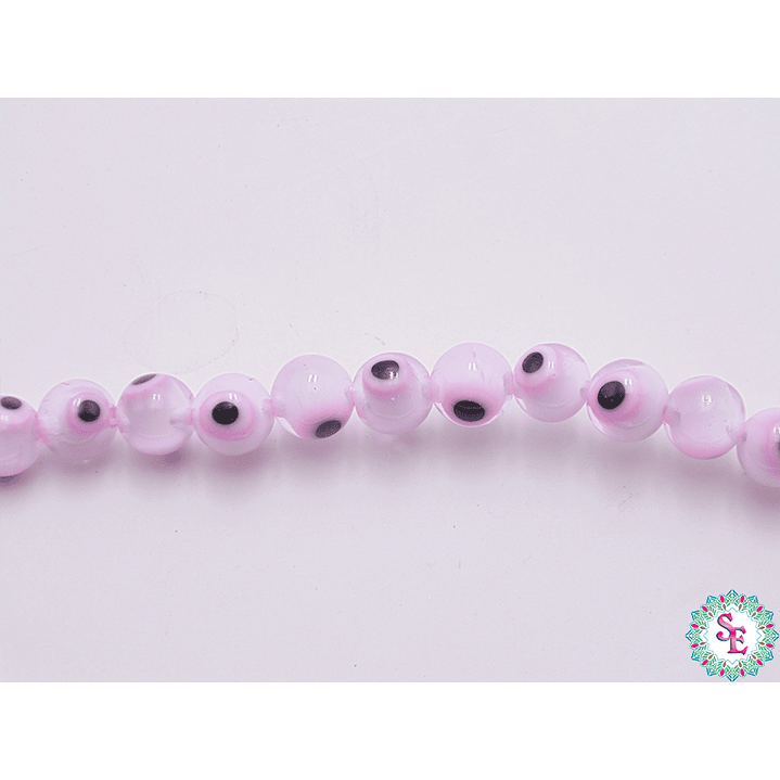  OJO TURCO REDONDO # 6MM ROSADO FUERTE  1