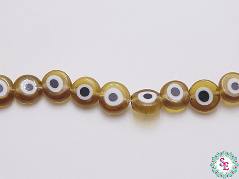 OJO TURCO PLANO # 8MM VERDE OLIVA 