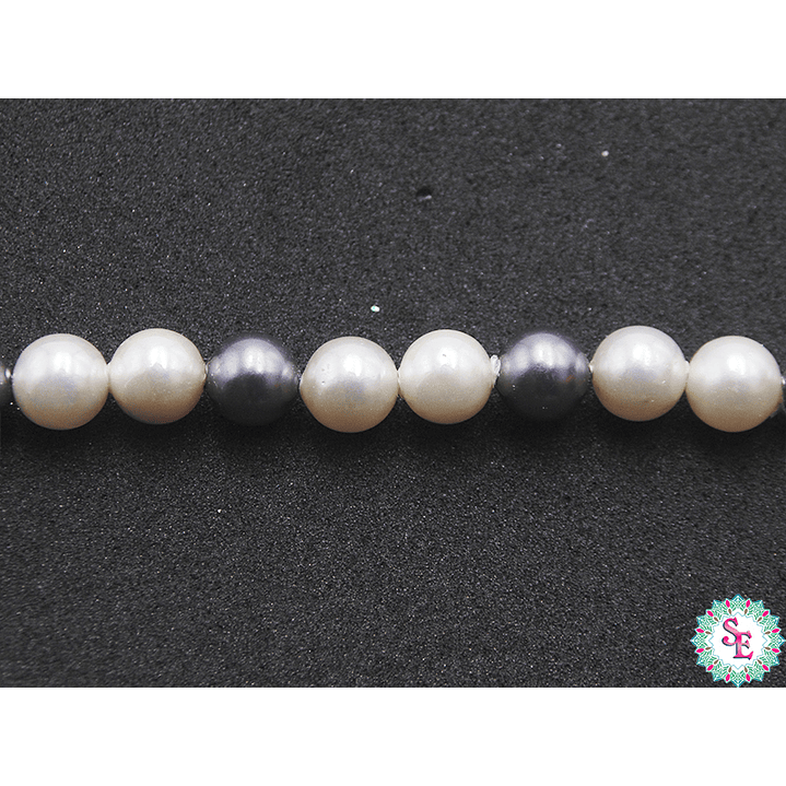 PERLA  CHELL # 6MM TIERRA MIX GRIS BEIS X 70 UND APROX 1