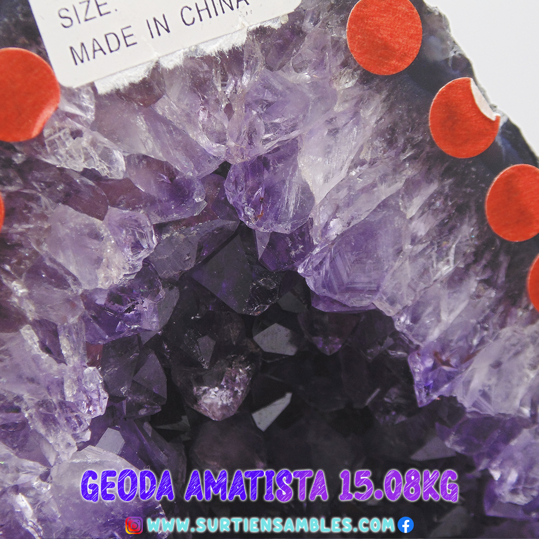 AMETHYST GEODE WITH WOODEN BASE 15.08KG 7