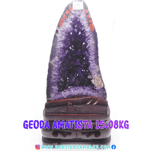 AMETHYST GEODE WITH WOODEN BASE 15.08KG 2