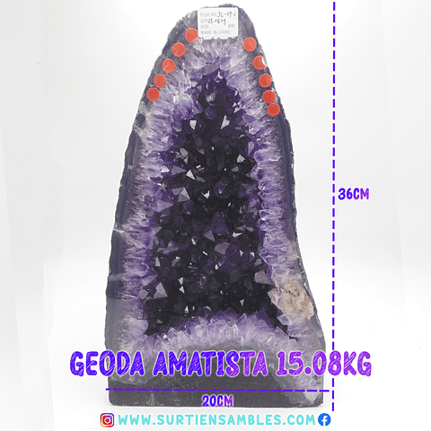 AMETHYST GEODE WITH WOODEN BASE 15.08KG