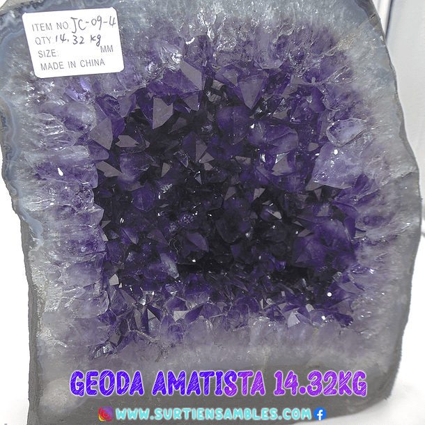 AMETHYST GEODE WITH WOODEN BASE 14.32KG 5