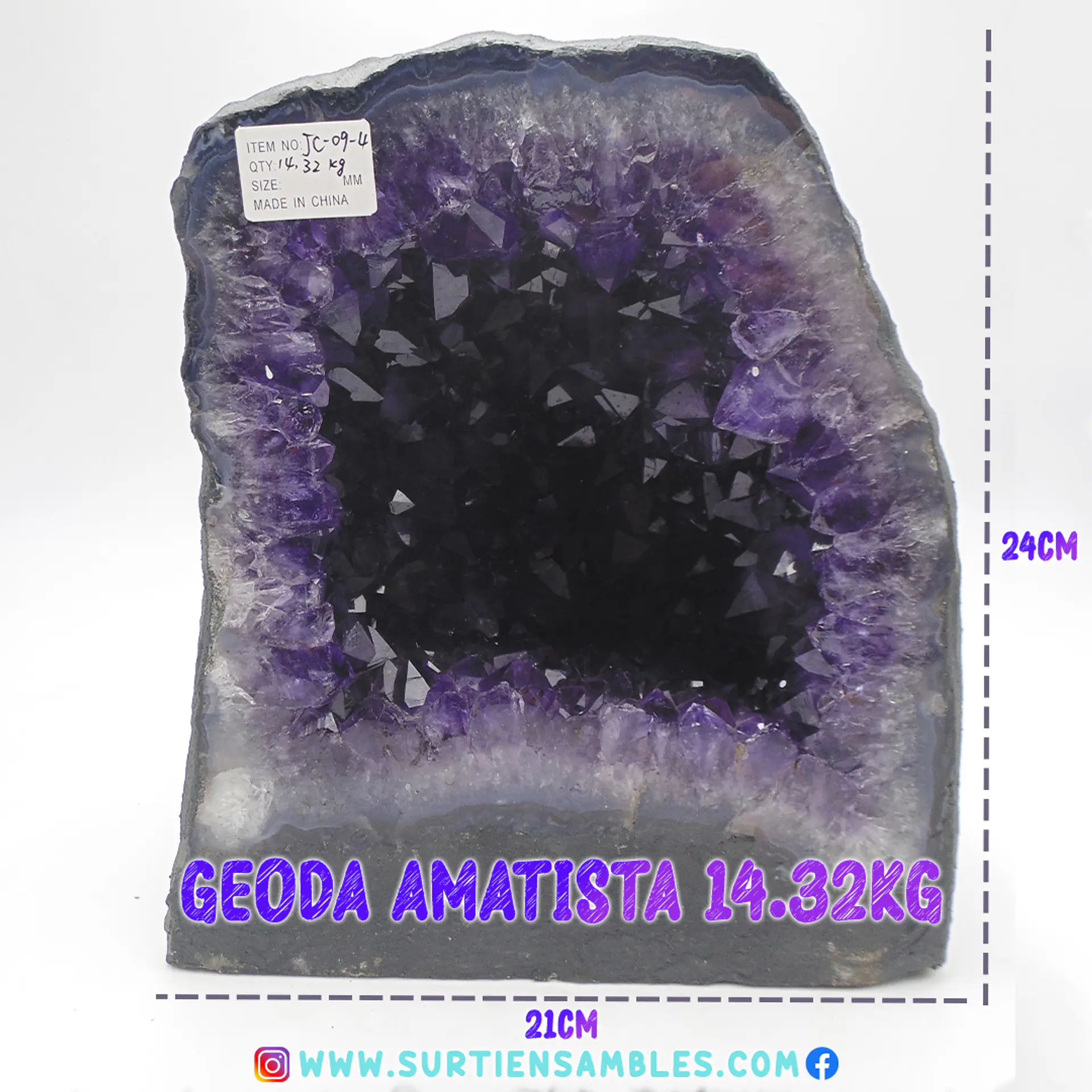 GEODA AMATISTA CON BASE MADERA 14.32KG  1