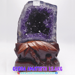 AMETHYST GEODE WITH WOODEN BASE 12.6KG