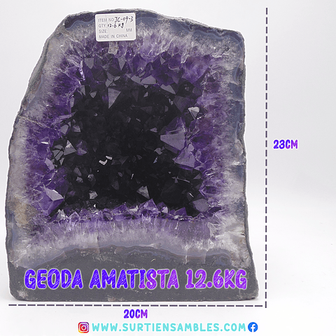 AMETHYST GEODE WITH WOODEN BASE 12.6KG