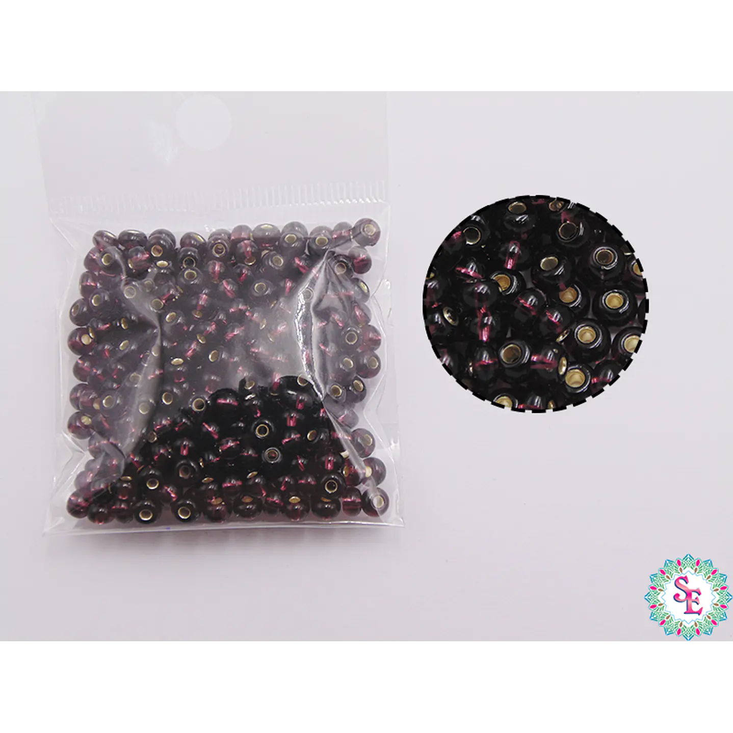 CHAQUIRA CHECA 6/0 MORADO BRILLANTE  X 20 GRAMOS  1