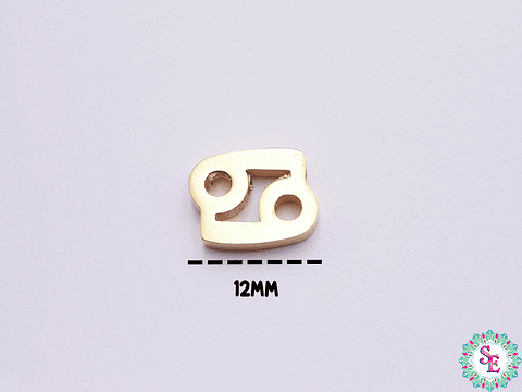 ACERO DORADO SEPARADOR SIGNO ZODIACAL CANCER  12*10MM 