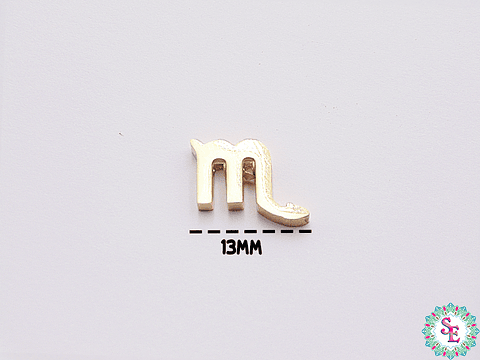 ACERO DORADO SEPARADOR SIGNO ZODIACAL ESCORPIO 13*8MM 