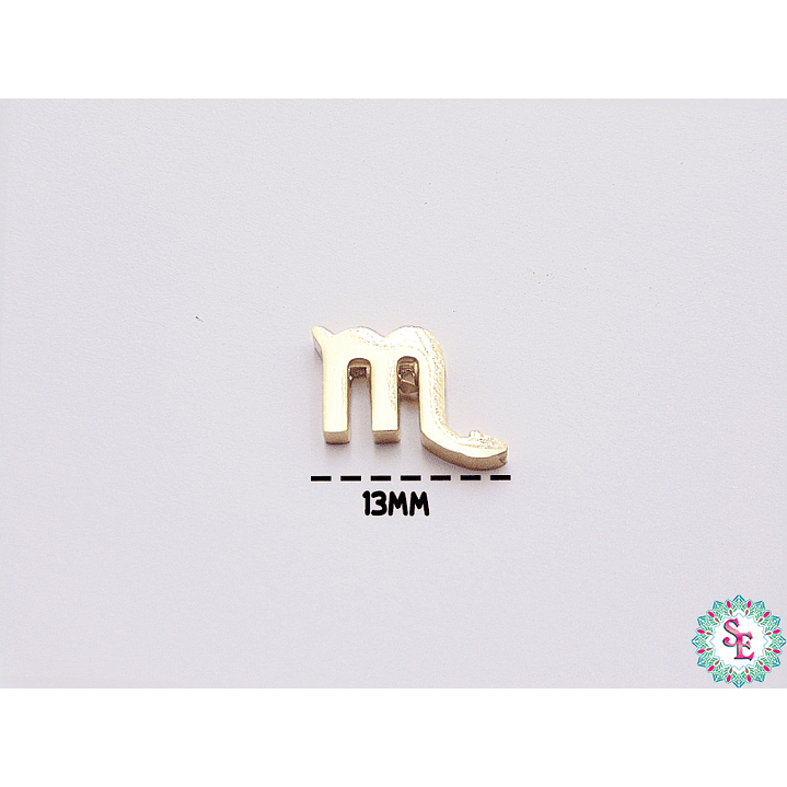 ACERO DORADO SEPARADOR SIGNO ZODIACAL ESCORPIO 13*8MM  1