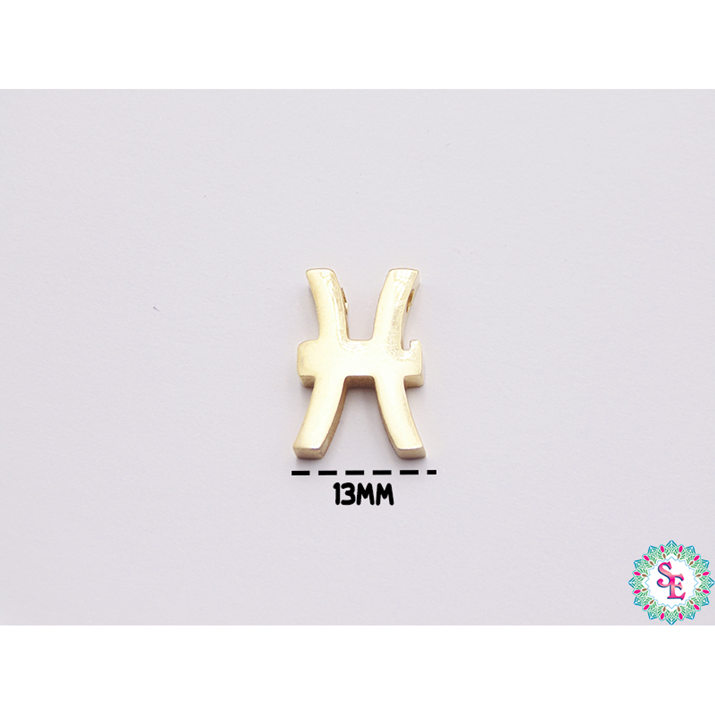 ACERO DORADO SEPARADOR SIGNO ZODIACAL PISCIS 10*14MM  1