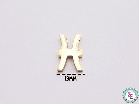 ACERO DORADO SEPARADOR SIGNO ZODIACAL PISCIS 10*14MM 