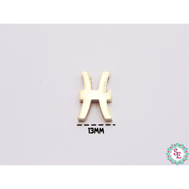 ACERO DORADO SEPARADOR SIGNO ZODIACAL PISCIS 10*14MM  1