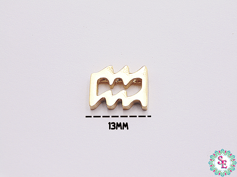 ACERO DORADO SEPARADOR SIGNO ZODIACAL ACUARIO 13MM