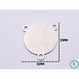 ACERO PLATEADO CRUCERO REDONDO VIRGEN 23*22M