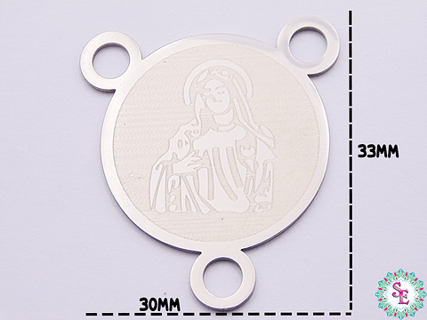 ACERO PLATEADO CRUCERO REDONDO VIRGEN 33*30M