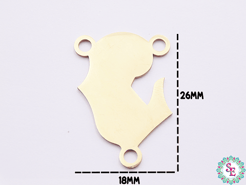 ACERO DORADO CRUCERO VIRGEN LISA 26*18MM 