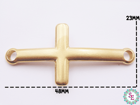 ACERO DORADO TERMINAL CRUZ GRANDE 48*23MM 