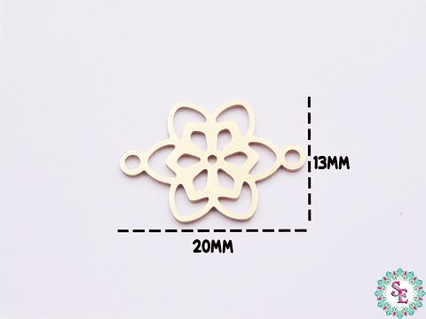 ACERO DORADO TERMINAL FLOR 6 PETALOS 20*13MM 